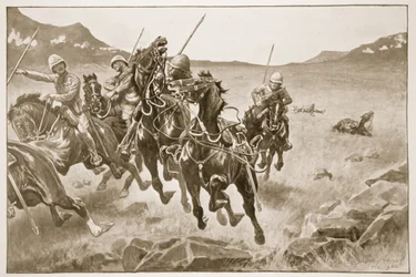 Pasando el guante: una patrulla de lanceros bajo fuego cruzado, ilustración de 